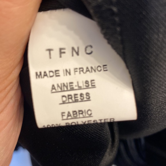 NWT- never worn Black lace & shiny pleats short Aline TFNC Annelise dress small - Picture 7 of 8